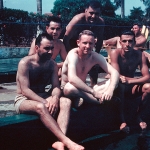 Panamá - Piscina em Albrook Field. Nero Moura, Ovídio Beraldo, John Buyers, Danilo Moura e Jorge Taborda.
Foto: John W. Buyers

